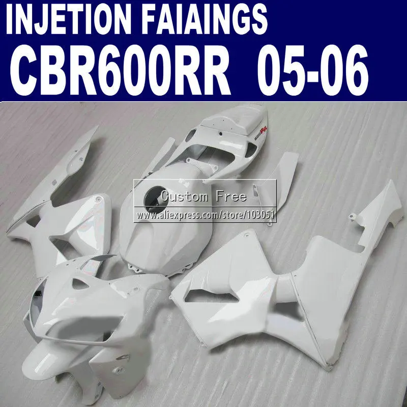 injection molding factory fairings for Honda all white 600 RR fairing 2005 2006 600RR CBR600RR 05 06 body repair parts & seat co