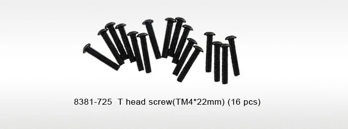 DHK RC CAR PARTS 8381-725 T head screw(TM*22MM)(16PCS)