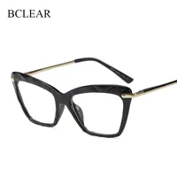 BCLEAR-gafas ópticas de ojo de gato para mujer, lentes transparentes, montura, estilo de moda, diseñador de marca