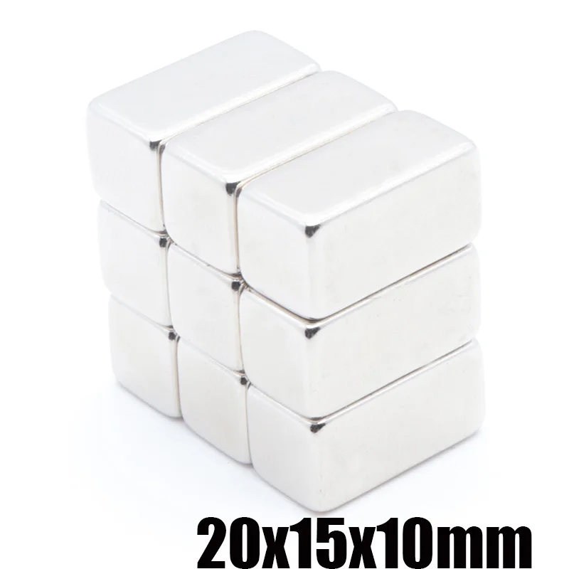 5pcs N35 20x15x10 mm  NdFeB magnet Strong Rare Earth Block square Neodymium Magnets 20x15x10mm Permanete 20*15*10mm