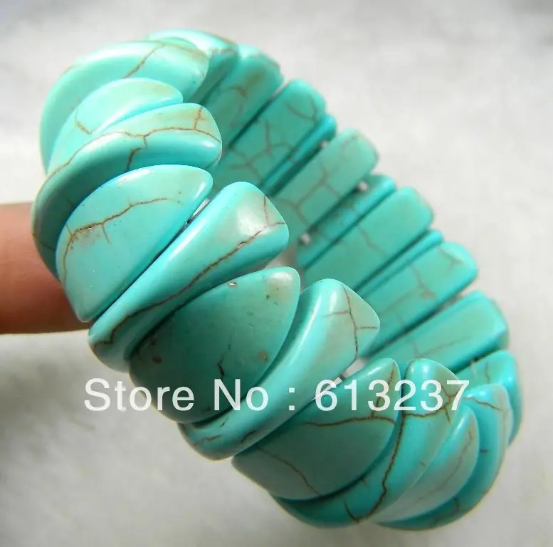 hot free Shipping new Fashion Style diy 10-24mm  Green Turkey calaite Bracelet 7.5'' MY3322