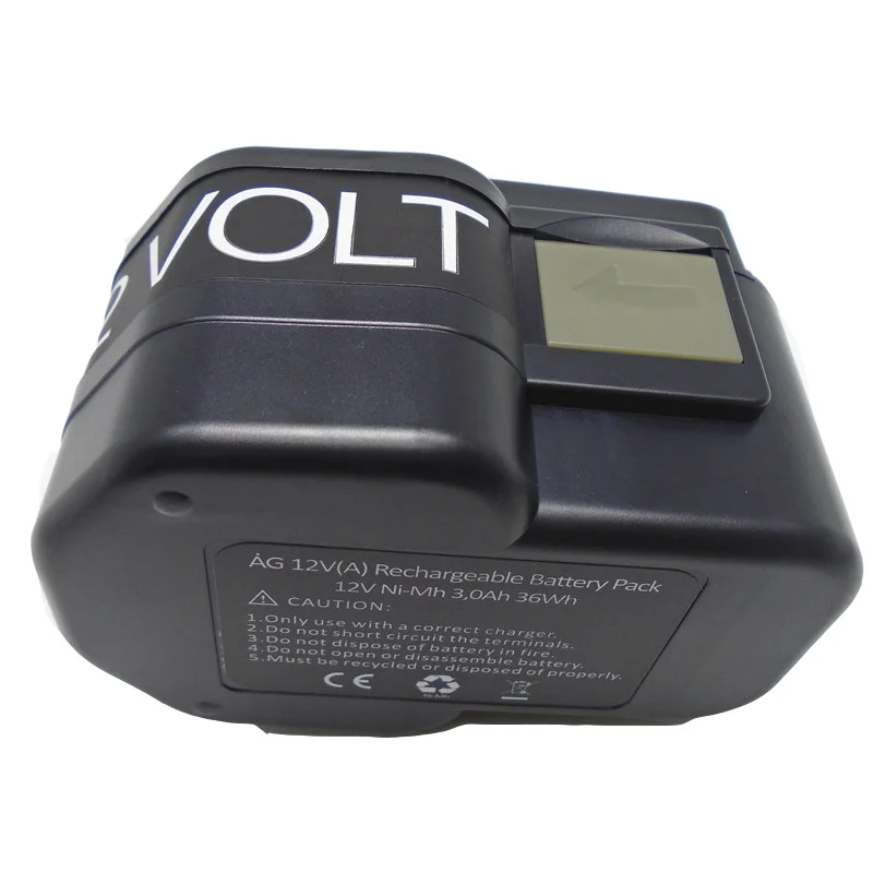 Bateria da ferramenta de substituição Ni-CD, 12V, 2000mAh, 3000mAh, apto para AEG B12, BF12, BX12, Bxl12, MXS12, MX12