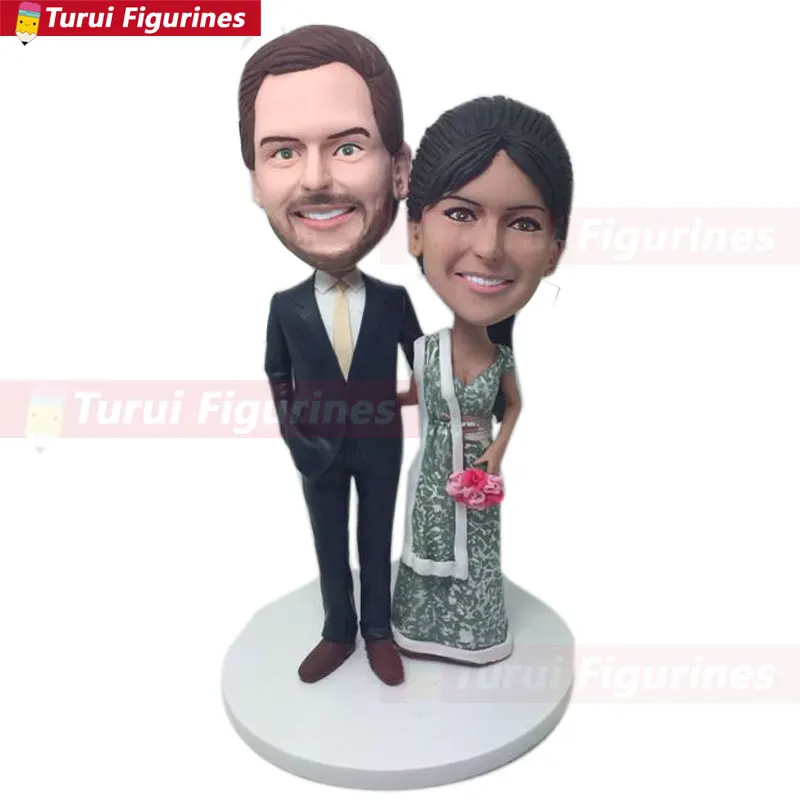 Indian Traditional Outfit Personalized Wedding Cake Topper Bobble Head Clay Figurine Traditional Indian Wedding Indian Wedding C