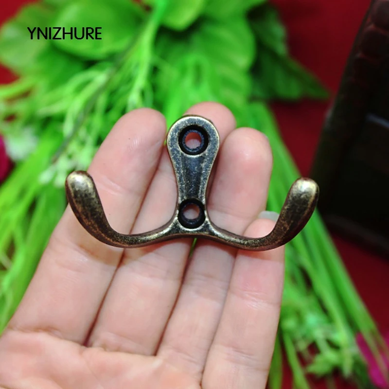 

50PCS 53 * 30MM antique cupboard alloy hook coat hooks home decoration accessories double snap hooks