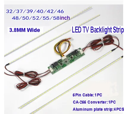 1Set 50inch 555MM*3.8MM 7020 LED Strips Backlight,Update LCD Screen to LED For TV