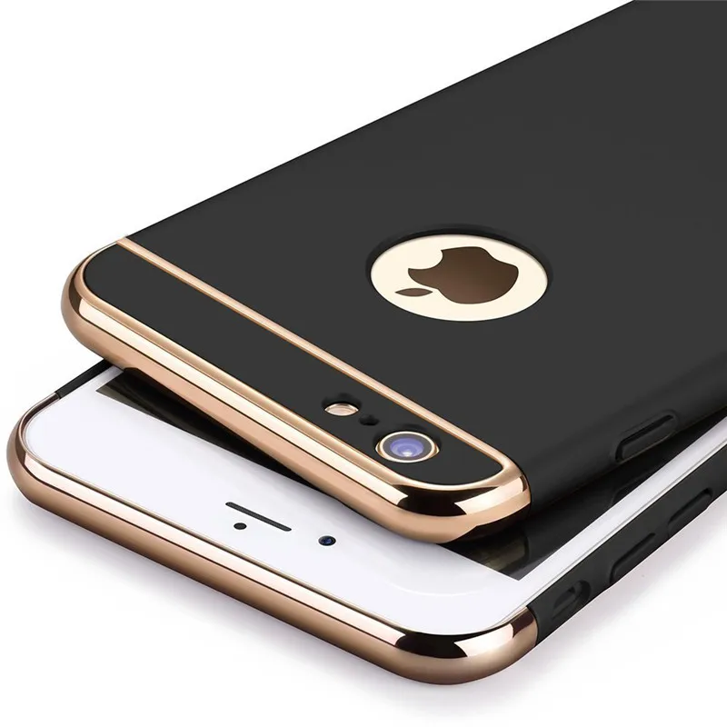 Case for iPhone 6 6s 7 8 Plus X Xs Max XR Luxury 3 In 1 Ultra Slim Hard Cover for iPhone 5 5s SE Coated Non Slip Matte Funda