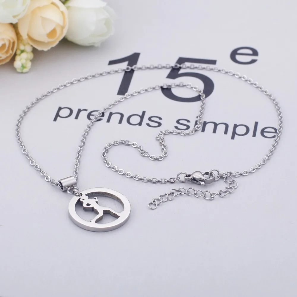 Sporty Running Girl Pendant Necklace For Women Lady Sports Jogging Fitness Pendants Jewelry