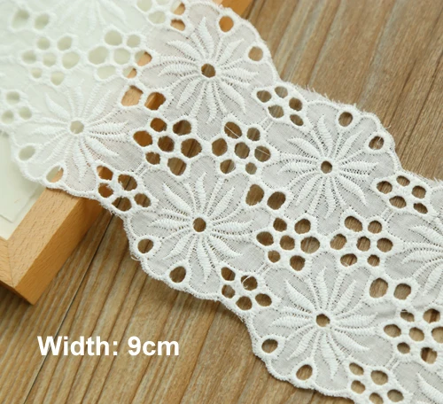 1yard Width:9cm Fancy Design Embroidered Lace Trims Cotton Lace for Garment Scrapbooking Accessories(ss-4917)