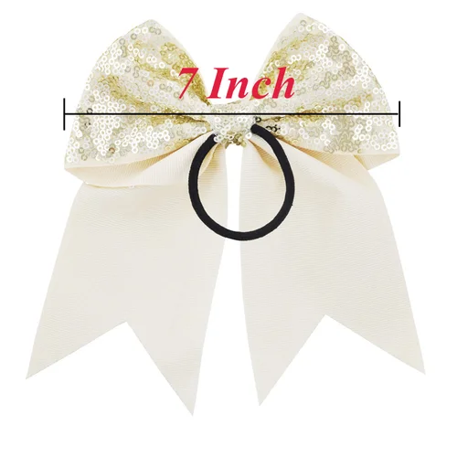 Imagen 2 del producto 28 colores 7 pulgadas cinta de lentejuelas lazos para el cabello DIY grandes niñas niños dulces bandas elásticas para el cabello accesorios para el cabello mujeres lazos para el cabello para niñas