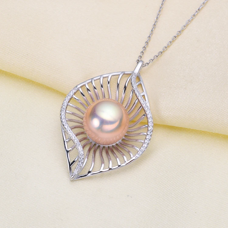 

Luxury Big Pearl Pendant Holder S925 Sterling Silver Pearl Pendant Findings Suitable For 12-14mm Pearl 2Pieces/Lot