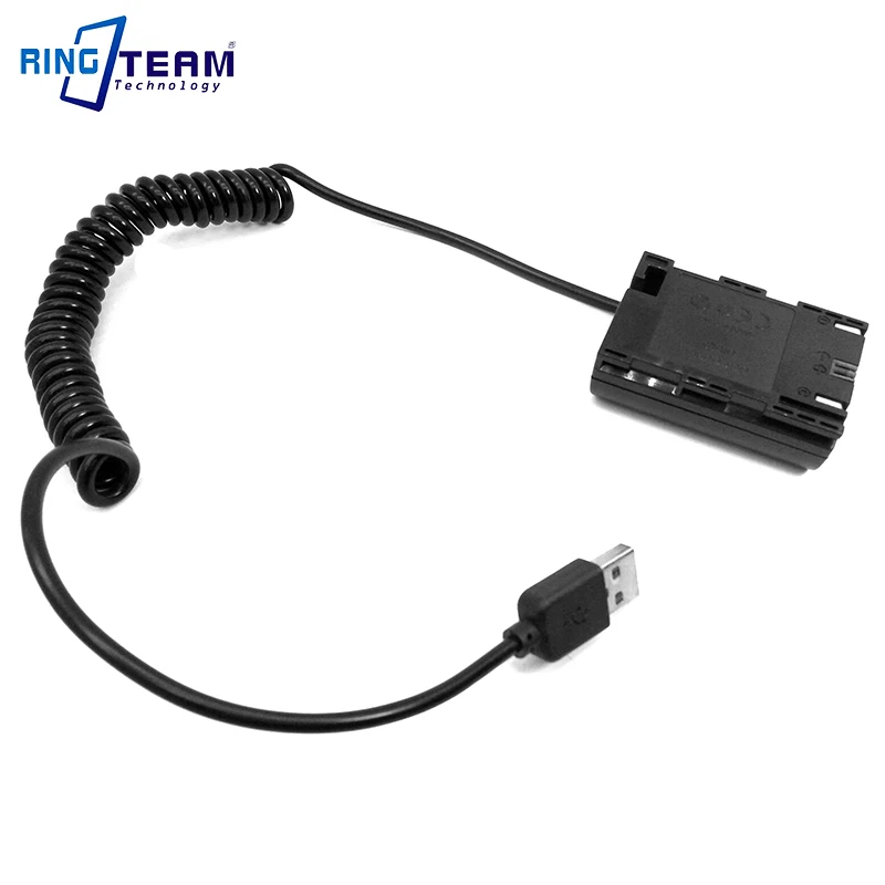Power Bank USB อะแดปเตอร์ DC Coupler DR-E6 LP-E6สำหรับ Canon EOS 5D2 5D3 5D4 5DS 5DSR 6D 6D2 7D 7D2 60D 60Da 70D 80D กล้อง