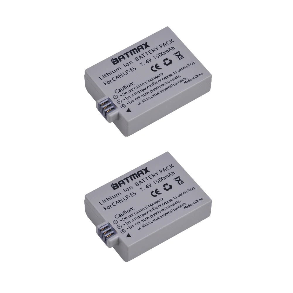 Batmax 1500mAh LP-E5 LPE5 LP E5 Battery for Canon EOS Rebel XS, Rebel T1i, Rebel XSi, 1000D, 500D,450D, L10