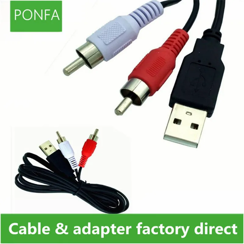 USB to two Lotus AV Cable USB To 3RCA Audio and Video Cable Set-top Box TV Cable 1.5 meters