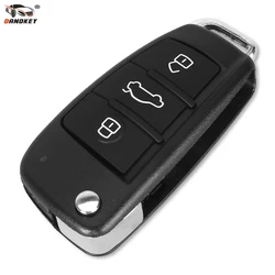 DANDKEY Folding Flip Remote Car Key Shell Case 3 Button Case For Audi A2 A3 A4 A6 A6L A8 TT Without Blade