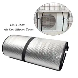 Air Conditioner Top Cover Outdoor Air Conditioning Waterproof Sun Shade Protection Protector 125 x 35cm