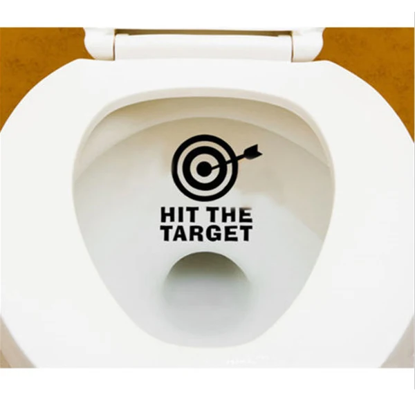 New Arrival Creative Funny HIT THE TARGET Bathroom Toilet Urinal Sticker Reminder for Him Her