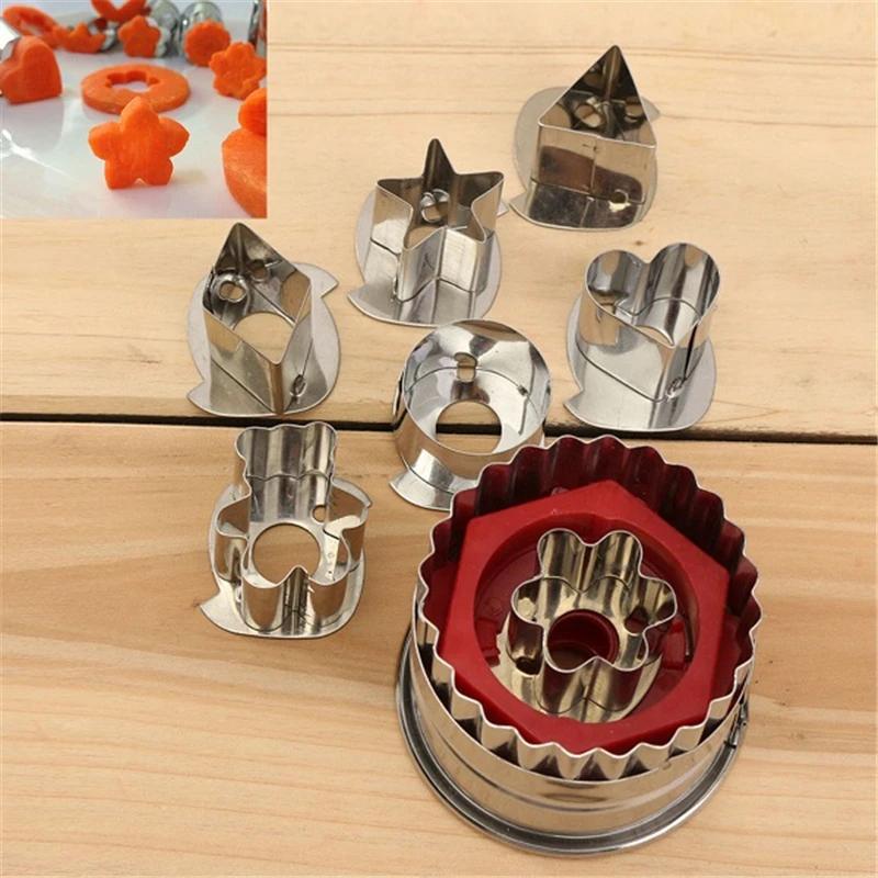 Aomily 7Pcs/Set DIY Cake Cookie Pastry Cutter Mould Home Kitchen Baking Cooking Mould Tools Sugarcraft Vegetable Cutter Bakeware