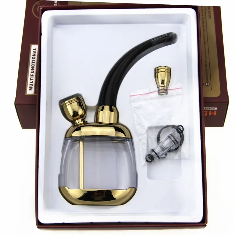 

New Gadgets Portable Mini Acrylic Water Smoking Pipe Shisha Hookah Bicirculation Filter Cigarette Holder for Healthy