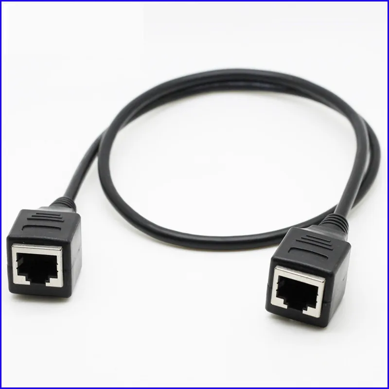 Cat 5 RJ45 Female to Female Ethernet LAN Network Extension Cable Foil+Braided RJ45 Cable RJ45 female cable adapter 30cm/60cm