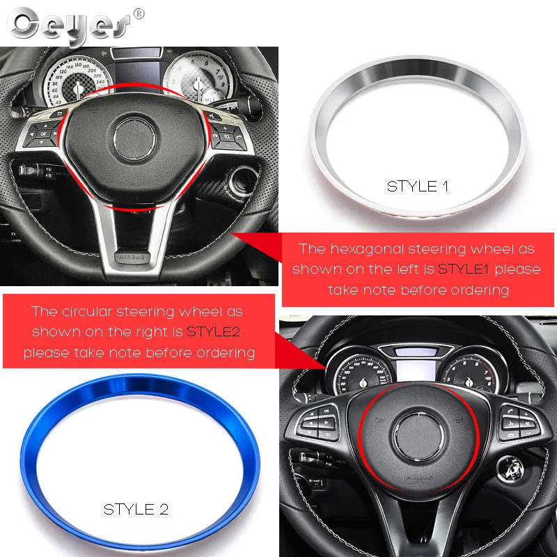 Ceyes Car Steering Wheel Ring Styling Accessories Decoration Sticker Circle Case For Mercedes Benz GLA W203 W211 W205 W204 Cover