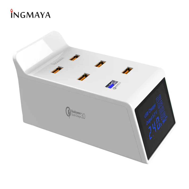 INGMAYA Multi Port 6 USB Charger Quick Charge 3.0 Charging Station For iPhone iPad Samsung Huawei Nexus Mi LG Sony Power Adapter