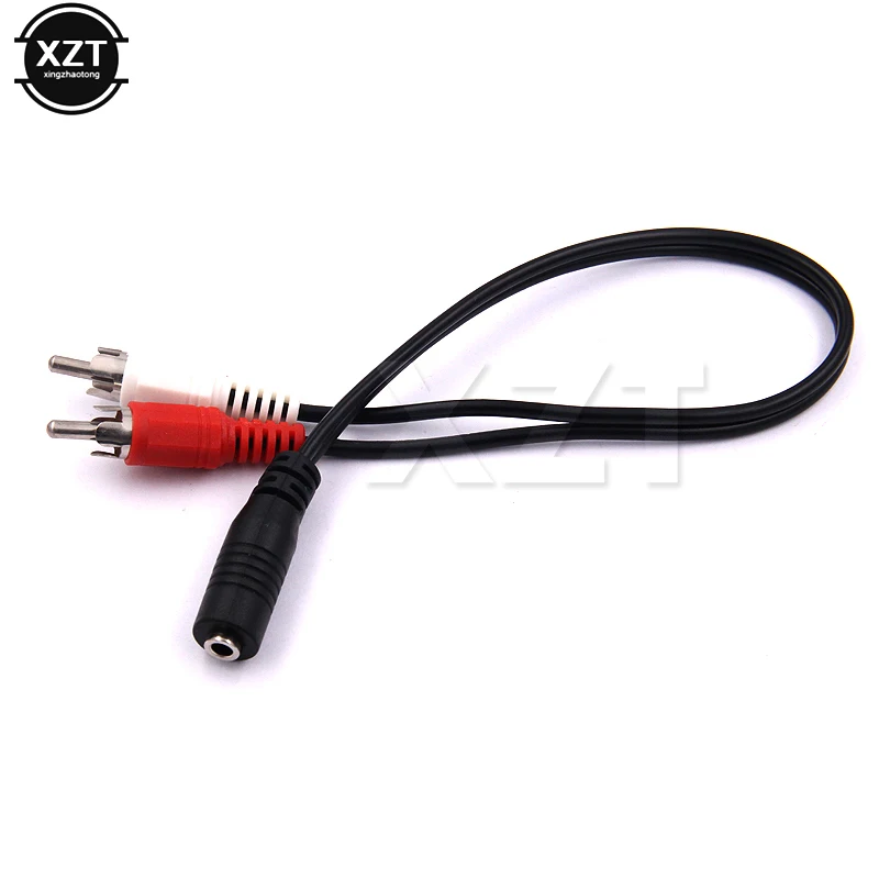 3.5mm Stereo Audio Female Jack to 2 RCA Male SocketHeadpahone Y Cable jack to two MALE coded male RCA plugs