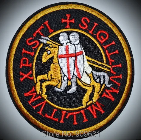 New ! CRUSADES RELIGIOUS MILITAR ~ KNIGHTS TEMPLAR SEAL iron on PATCH embroidered Applique