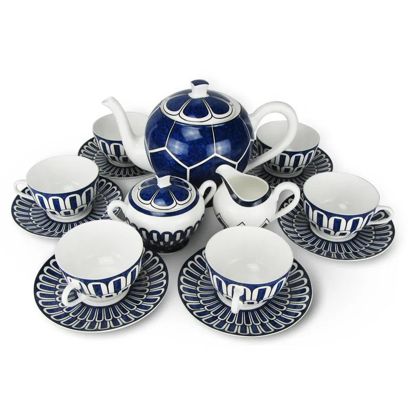 

Luxurious Chinese Style Bone China Tea Tableware Set Ceramic Coffee Tea Mug Teapot Kung Fu Tea Set Christmas Gift 15pcs/Set