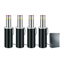 Parking Rising Automatic Stainless Steel Reflective Hydraulic Bollard 4Motor AND controll Anti-Collision Locking Car Parking