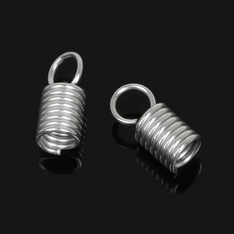 Wholesale 50pcs/lot(Fit 2mm 3mm 4mm Rope Chain) Stainless Steel Cord Crimp End Cap For Jewelry Making