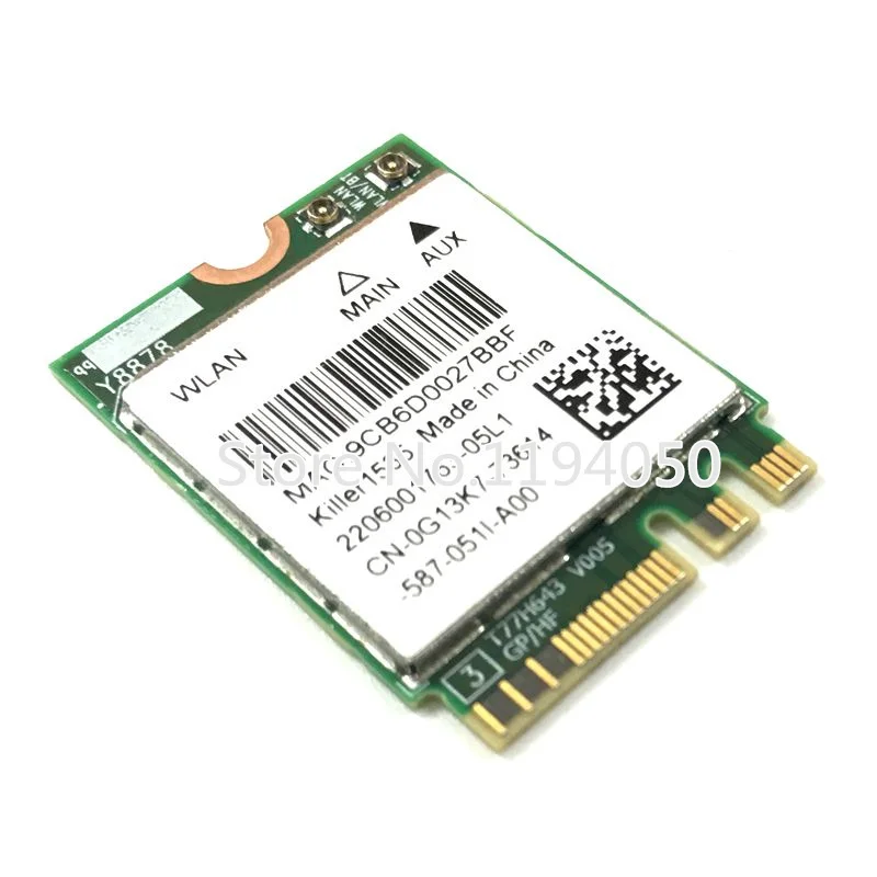 Qualcomm QCNFA364A 802.11AC 876 Mbps Gốc Killer1535 Bluetooth 4.0 M.2 NGFF card mạng Không Dây WLAN