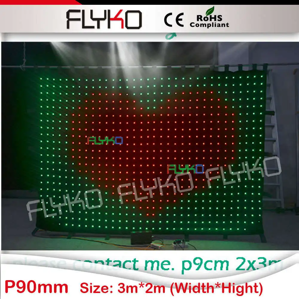 

free shipping 2x3m TV show backdrop Flyko led curtain P9