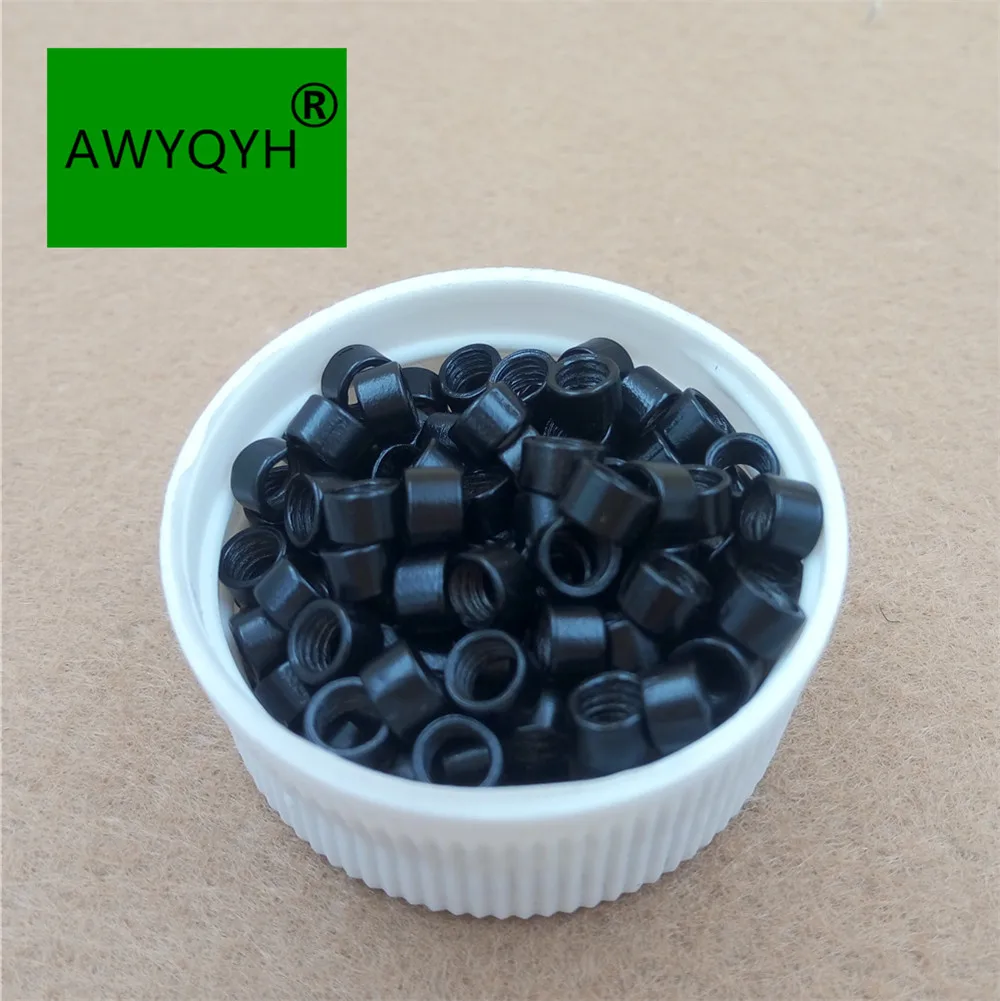 1000 Pcs 4.5 Mm Thead Mikro Cincin Manik-manik Tautan dengan Sekrup untuk Stick Rambut Ekstensi 8 # Gelap Rambut Pirang