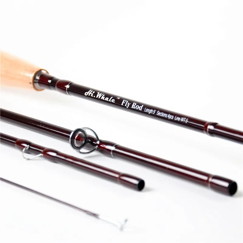 Hi.Whale New carbon fly fishing rod 2.7 meters 4 section line wt 5 trout fishing rod 100g fly rod fishing tackle