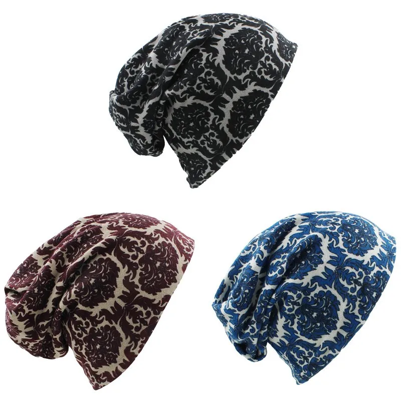 LOVINGSHA Brand Autumn Winter Vintage Design Multifunction Women Hats For Ladies Thin Skullies Beanies Girl Fashion Scarf HT062