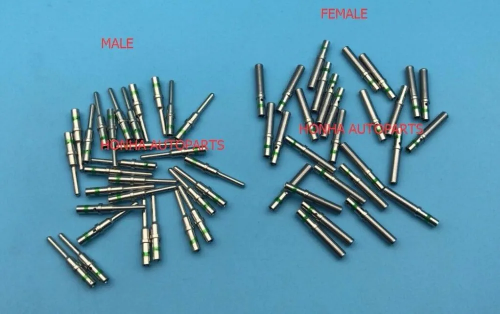 

20/100Pcs DT Pin 14-16AWG 0460-215-16141 0462-209-16141 Solid Crimp Terminal With Green Identification Stripe Stainless Steel