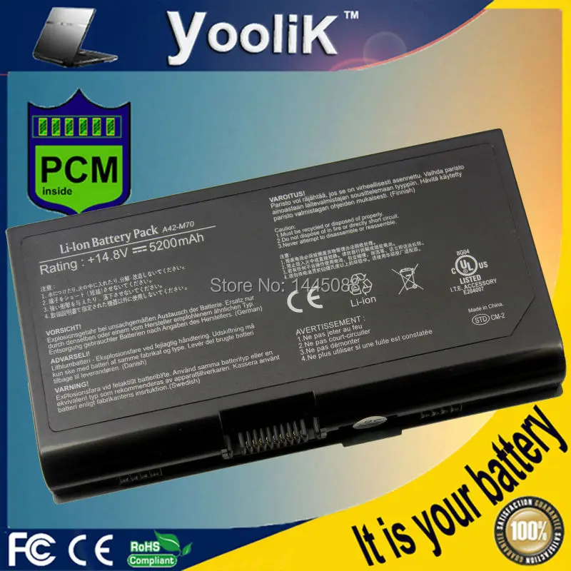 

Laptop battery for asus M70 X72VR X72F X71VN M70L M70S M70V N70S N90S A42-M70 A32-F70 A32-M70 Series 8Cell