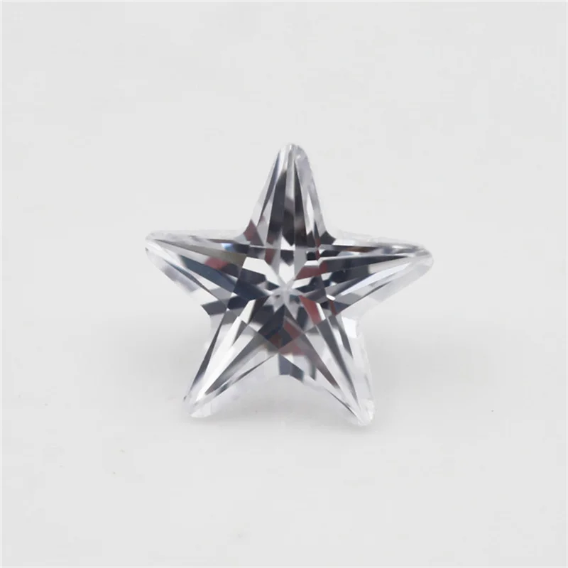 Größe 3x3mm~10x10mm Sternförmig Geschnittene Lose CZ-Steine AAAAA Weißer Kubischer Zirkonia Synthetischer Edelstein für Schmuckherstellung – Detail 2