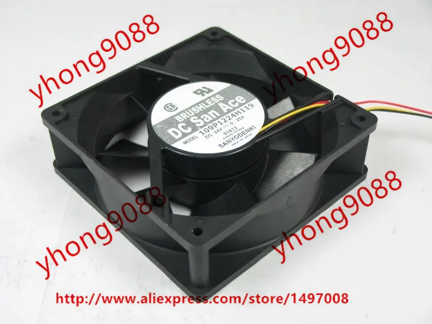 Sanyo Denki 109P1224H119 DC 24V 0.25A 120x120x38mm Server Cooling Fan