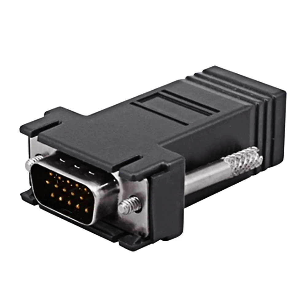 Cabo extensor vga fêmea para lan cat5, 2 unidades, adaptador de conector ethernet para pc desktop computador