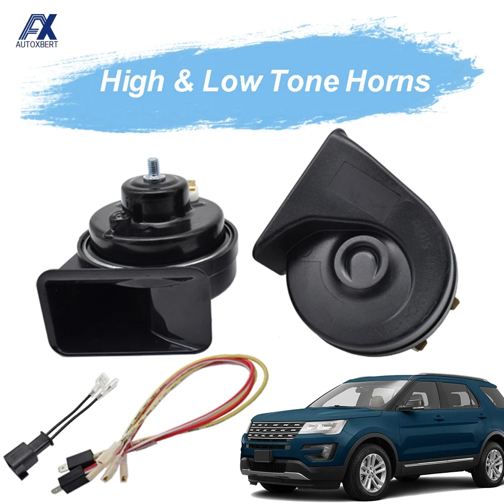 12V 410/510Hz High Low Tone 110-125db Loud Waterproof Snail Horn For Ford Explorer 2011 2012 2013 2014 2015 2016 2017 2018 2019 