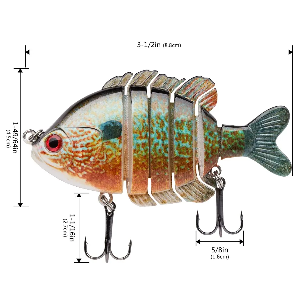 Bassdash SwimPanfish Jointed Panfish - Swimbait topwater 24 g 8,8 cm - imagen 2