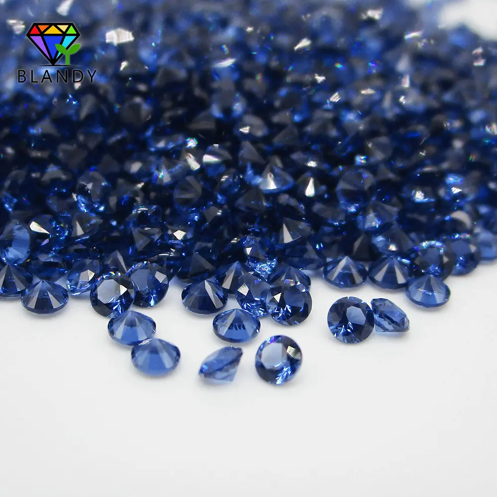 High Quality Wax Setting Blue Nano 100pcs/lot 5A 3.25~8.0mm Round Machine Cut Nano Blue Stone Synthetic Gems For Jewelry