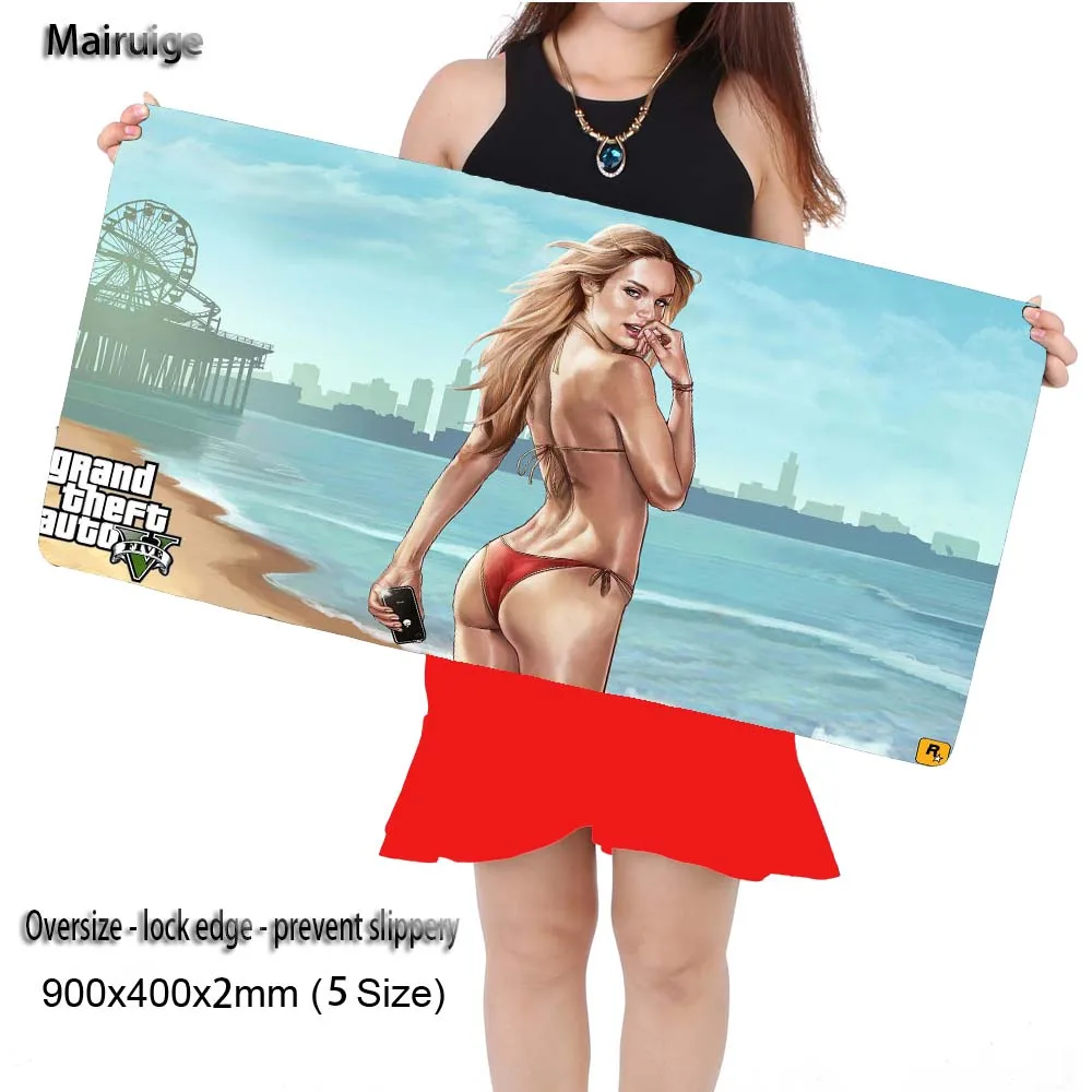 

Mairuige Shop GTA 5 Beach Large Mouse Pad 900x400mm Pad Notbook Computer Mousepad Best mouse Mats for Cs Go DOTA2 As Gift