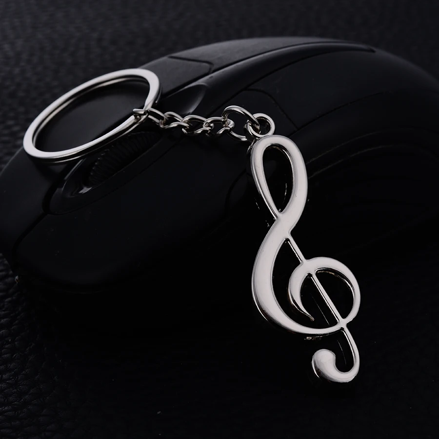 Zinc Alloy Musical notes Key Ring Chain Holder Creative Metal Keychains llavero Car Keyfobs Charm Bag Pendant Jewelry Gift J024