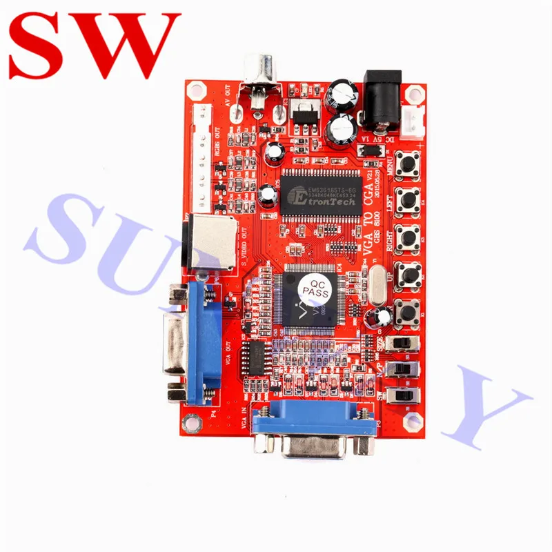 1 st Professionele VGA naar CGA/CVBS/S-VIDEO Converter Arcade Game Video Converter Board voor CRT LCD PDP monitor High Definition