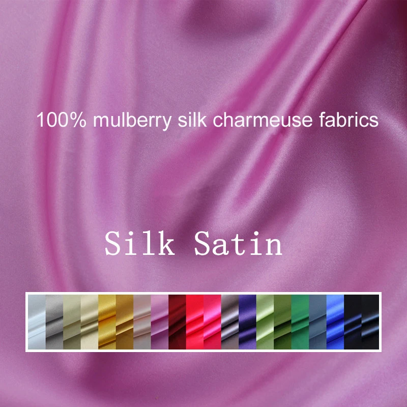 Soft Silk Charmeuse Cloth Evening Dress 100% Mulberry Silk Satin Fabrics Meter