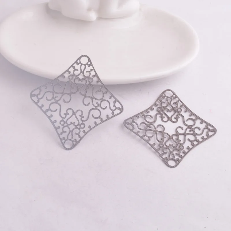 30 Stück AB3027 46*52mm Quadratische Charms Filigrane Hohle Verbindungsstücke DIY Schmuckteile – Detail 8