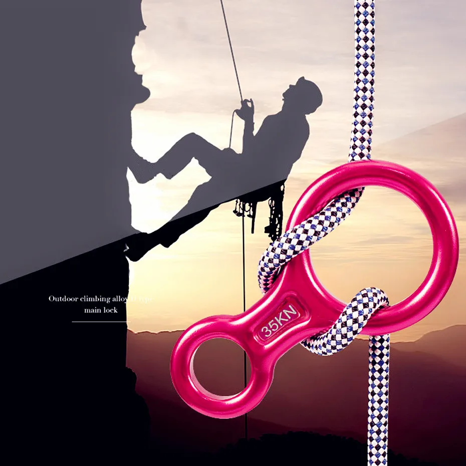 Outdoor Rock Climbing 35KN Descender Escape Rope Descent Device Rock Climbing Device Rock Climbing Accessories Tool