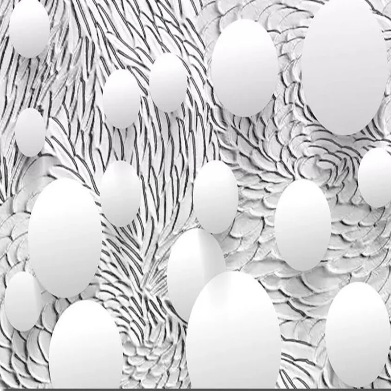 Phantom circle circular plaster 3D geometric TV background wall